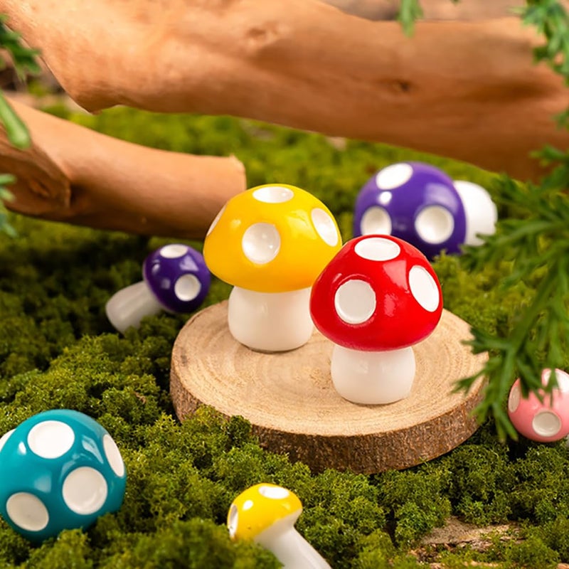 MAOMIA Miniature Mushroom Figurines 32 Pcs Fairy Garden Accessories Mushroom Cake Toppers Micro Landscape Garden Decoration Plant Flower Pots Ornaments - Image 4
